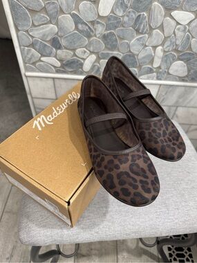 Madewell Leopard-Print Mary Jane Flats - Brown/Black